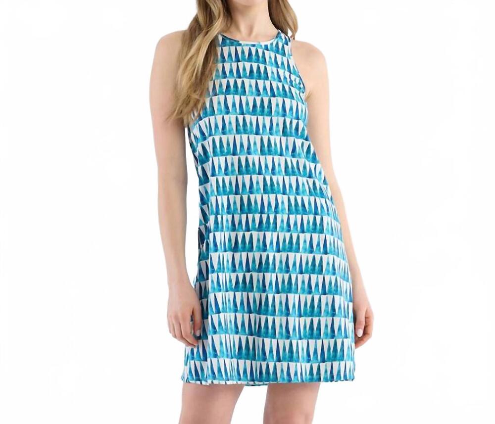 NEW CAPELTON ROAD summer upf tank mini dress in painted triangles